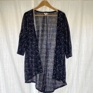 LuLaRoe Lindsay Kimono Navy Blue, Black & White